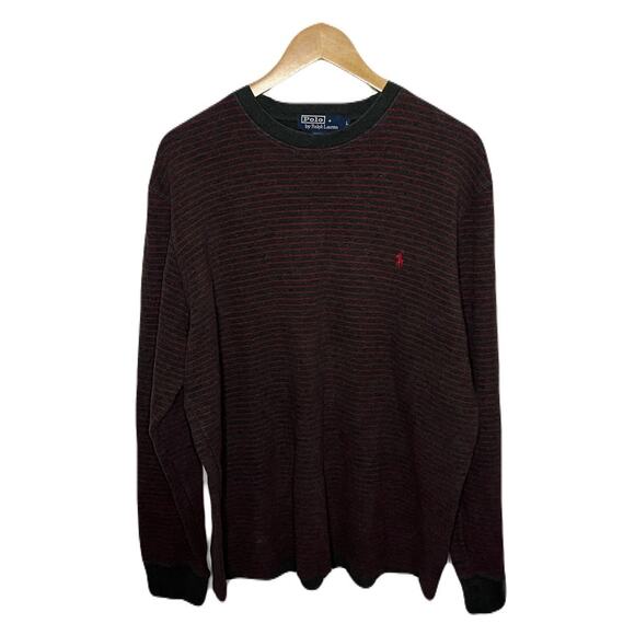 Vintage Ralph Lauren Striped Crew Neck Pullover Sweater Men’s Size Large - Picture 1 of 5